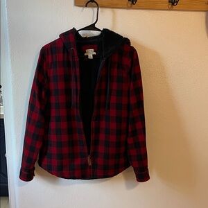 L.L. Bean Red and Black Checkered Jacket
